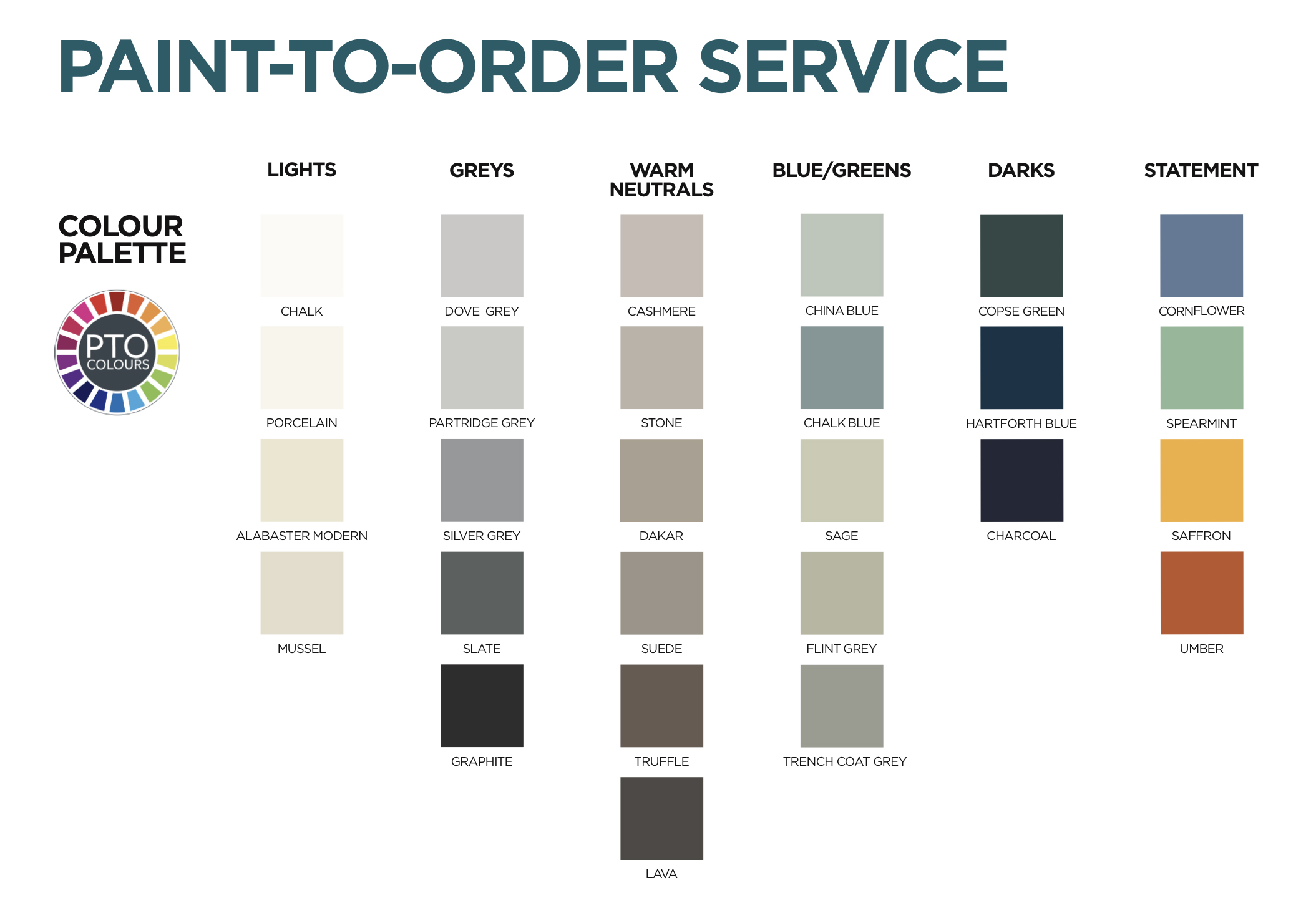 Paint To Order colours are available