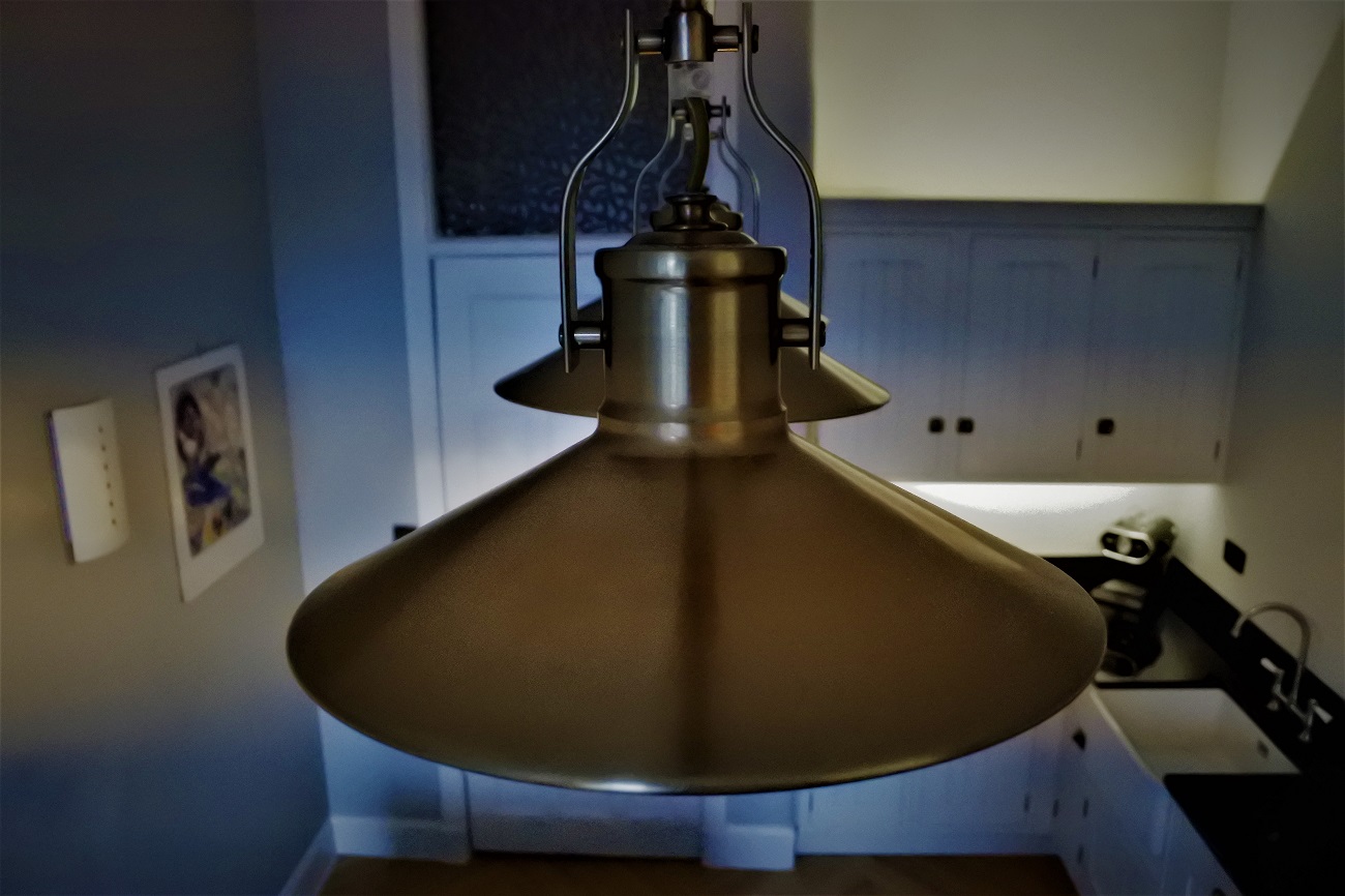 Antique Brass pendant light - In Frame Kitchen Newton Mearns