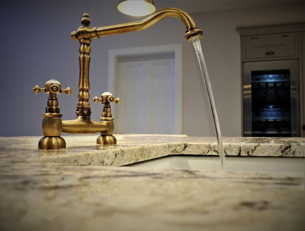 Antique Brass Mixer bridge tap