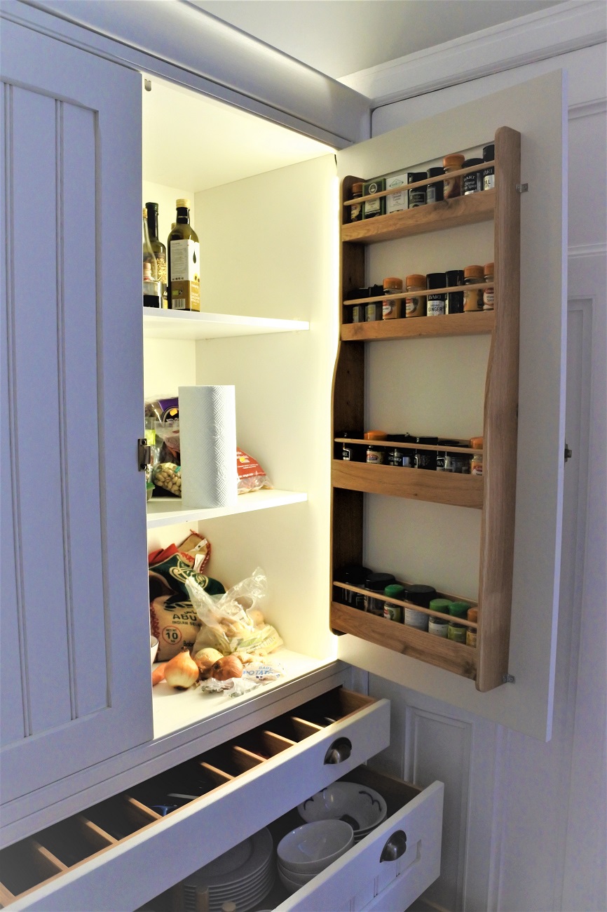 Oak Spice Rack in pantry