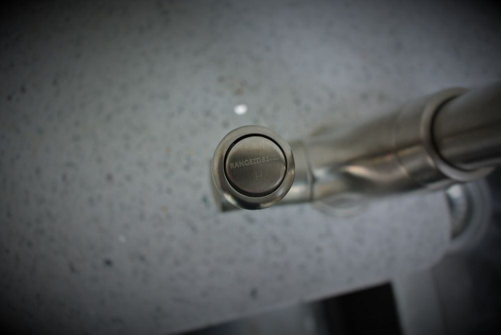Rangemaster tap in silk steel finish