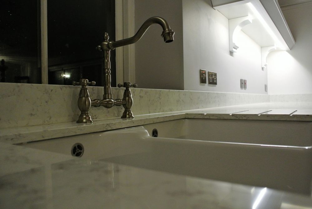 Blanco Orion Silestone with farmhouse sink