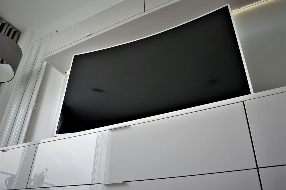 Media Wall with 46" Samsung Curved TV
